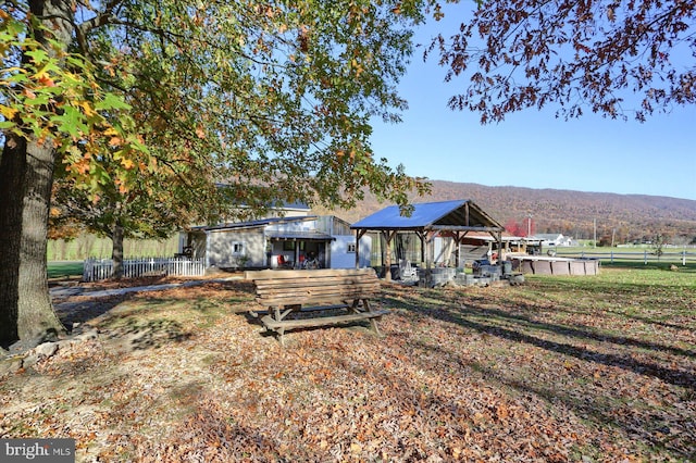 exterior space with a mountain view