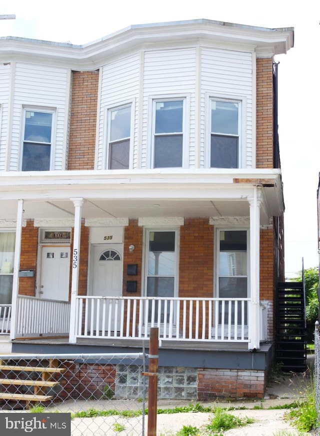 multi unit property with covered porch