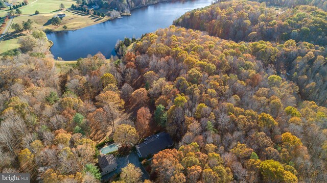 14445 Kings Grant Ln, Doswell, VA 23047 - aerial overview of property's location featuring a large body of water and a forest