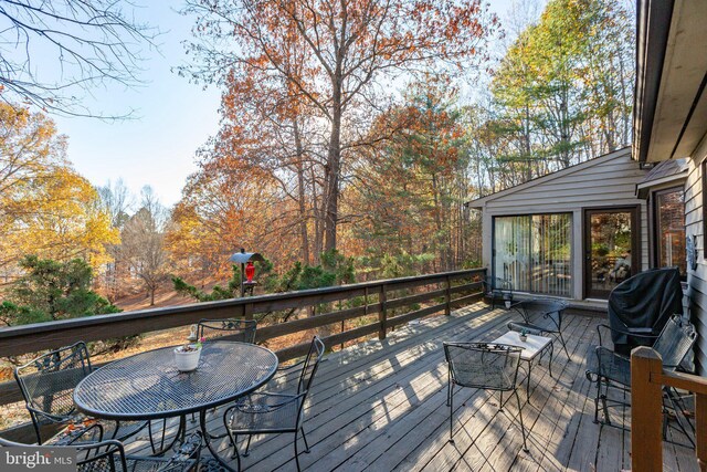 14445 Kings Grant Ln, Doswell, VA 23047 - wooden deck with outdoor dining space