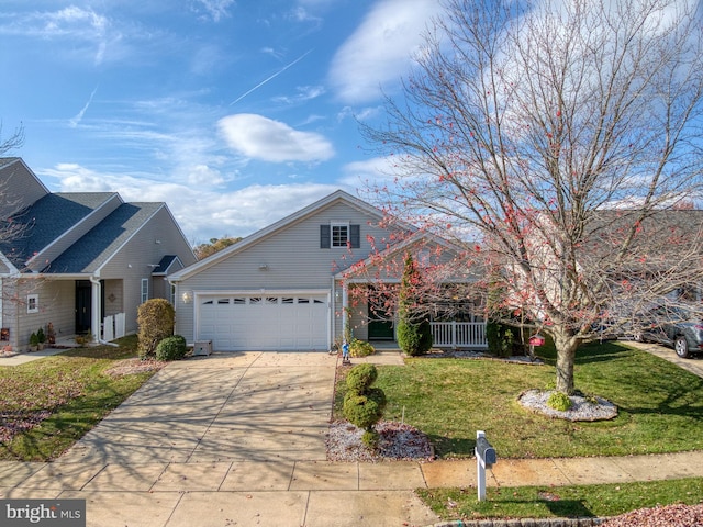 front of property featuring a garage and a front yard