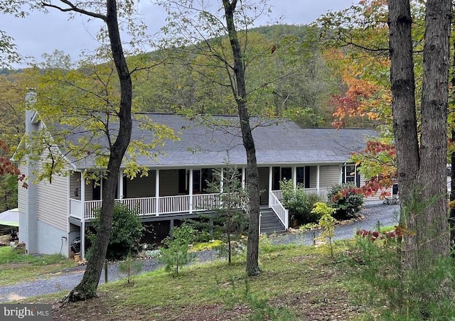 view of front of property with a porch