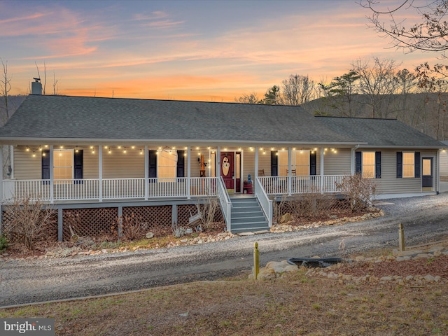 view of front of home with a porch