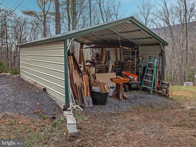 view of outdoor structure featuring a carport