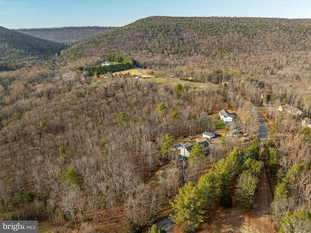 aerial view with a mountain view