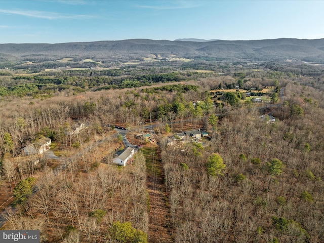 drone / aerial view with a mountain view