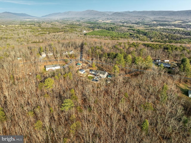 bird's eye view featuring a mountain view