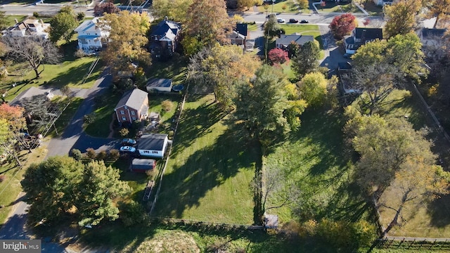 aerial view with a residential view