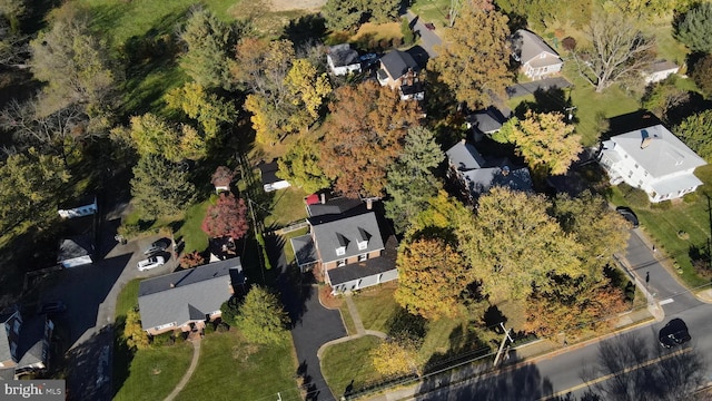 drone / aerial view with a residential view