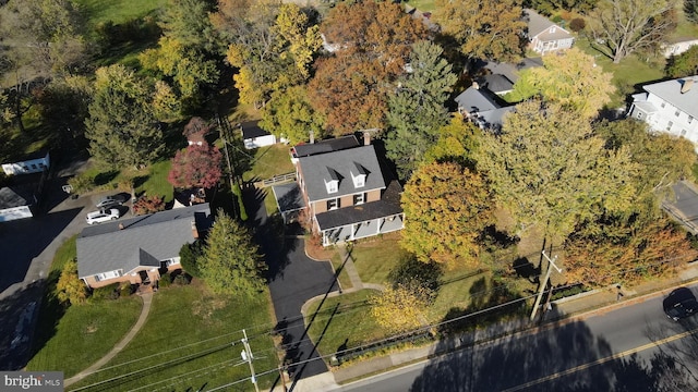 drone / aerial view with a residential view