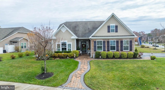 view of front of house with a front yard