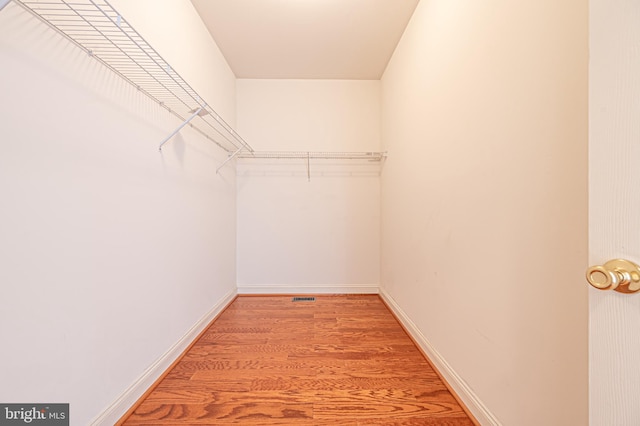 spacious closet featuring light wood finished floors