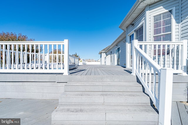 wooden deck with stairs