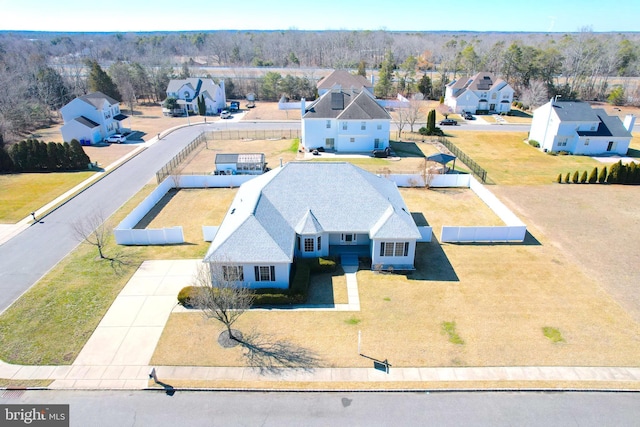 aerial view featuring a residential view