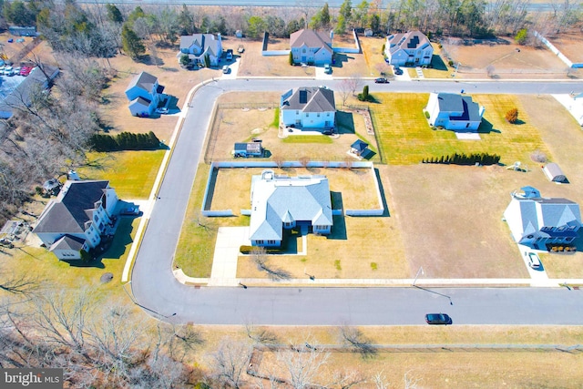 bird's eye view with a residential view