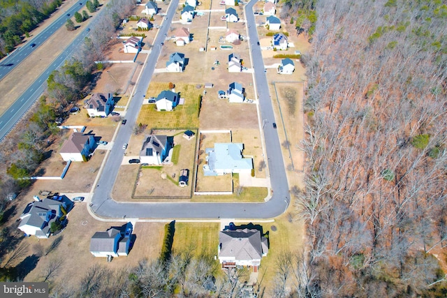 aerial view featuring a residential view