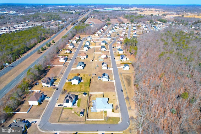 drone / aerial view with a residential view