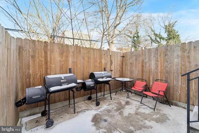 view of patio with grilling area