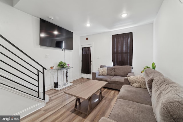 living room featuring hardwood / wood-style flooring