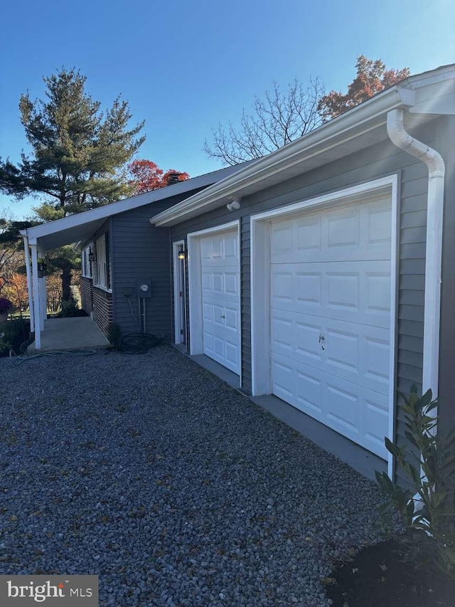 view of garage