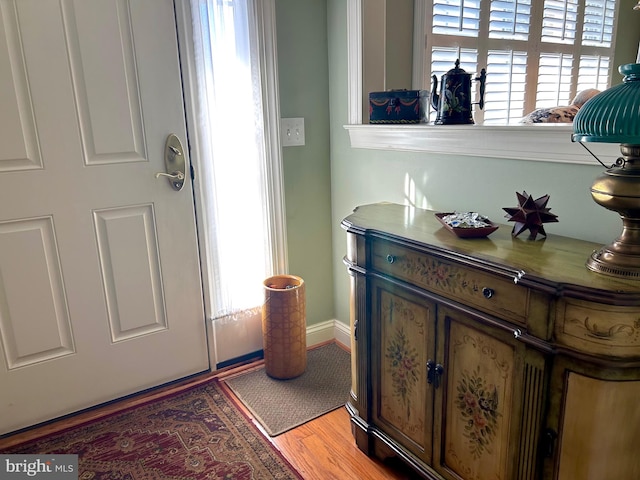 entrance foyer featuring light wood-type flooring