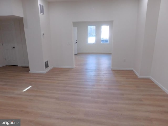 empty room featuring light wood-type flooring