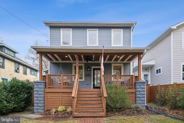 view of front of property with covered porch