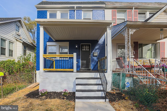 view of front of house with covered porch