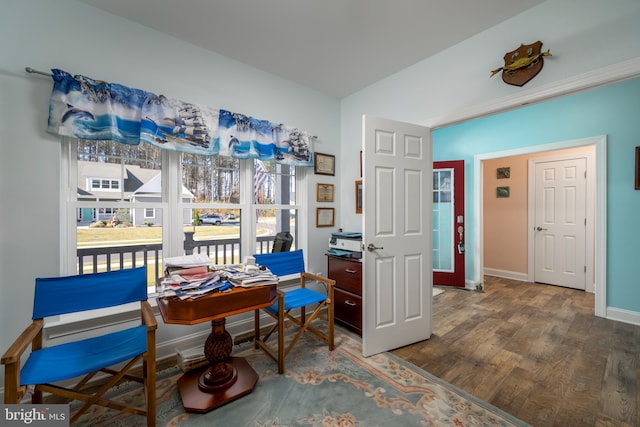 sitting room featuring hardwood / wood-style flooring