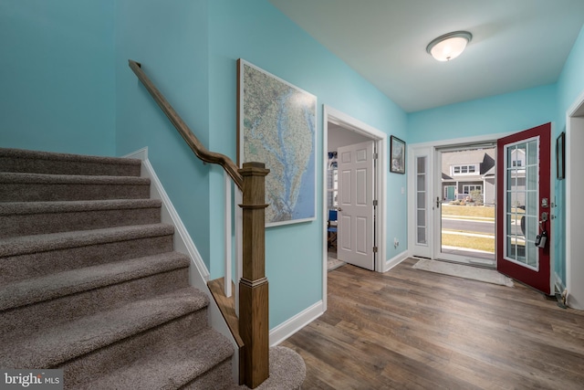 entryway featuring dark hardwood / wood-style floors