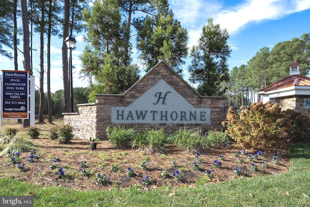 view of community sign