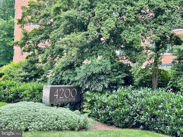 view of community sign