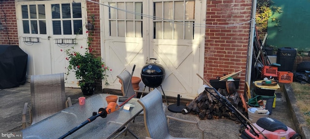 view of patio with area for grilling