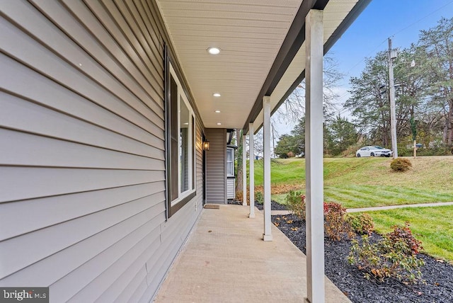 view of patio / terrace with a porch