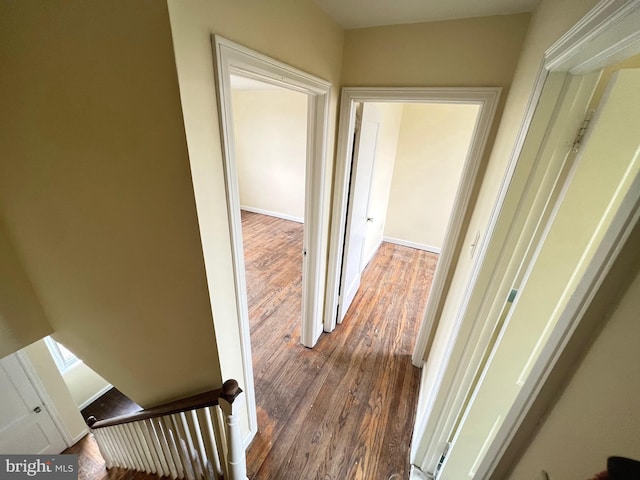 hallway featuring wood-type flooring