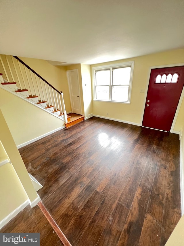 entrance foyer with hardwood / wood-style floors