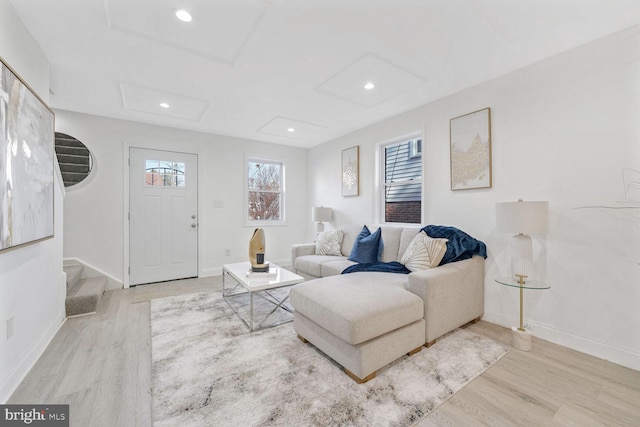 living room with wood-type flooring