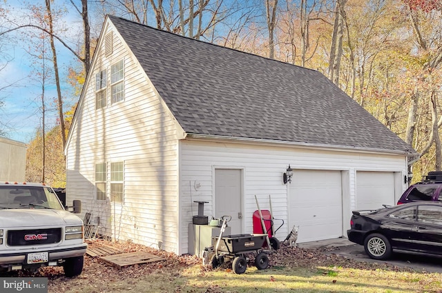 view of garage