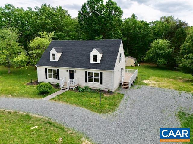 21 Zion Ct, Zion Crossroads, VA 22942 - cape cod-style house featuring a front yard and driveway