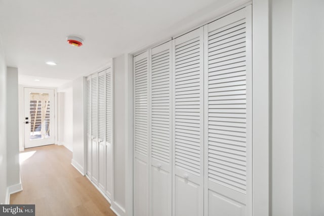 hallway featuring light hardwood / wood-style floors