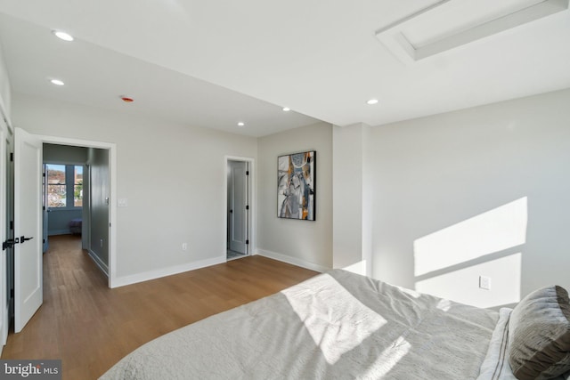 bedroom with light wood-type flooring