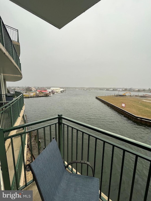 balcony with a water view