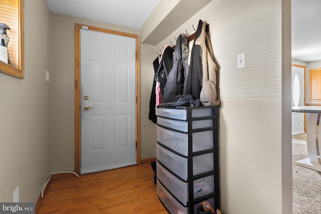 entryway with light wood-type flooring