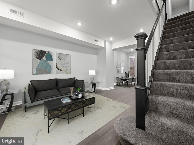 living room featuring hardwood / wood-style floors