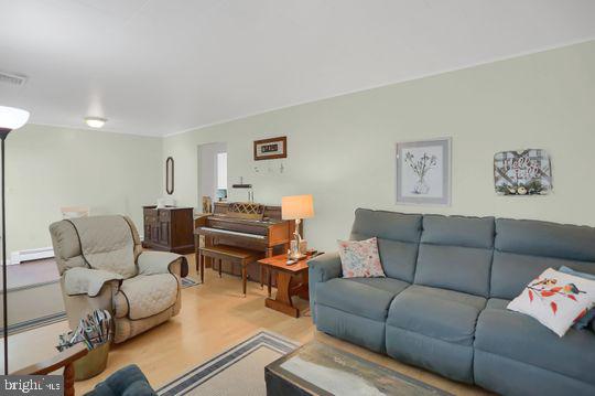 living room with wood-type flooring