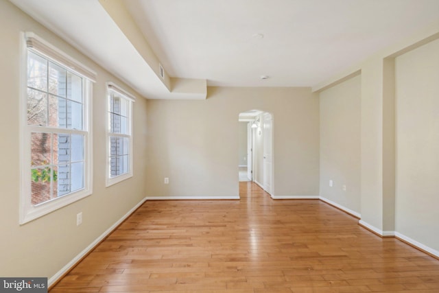 empty room featuring light hardwood / wood-style flooring