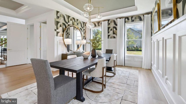 sunroom with a tray ceiling