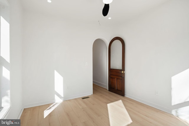 empty room featuring light hardwood / wood-style flooring