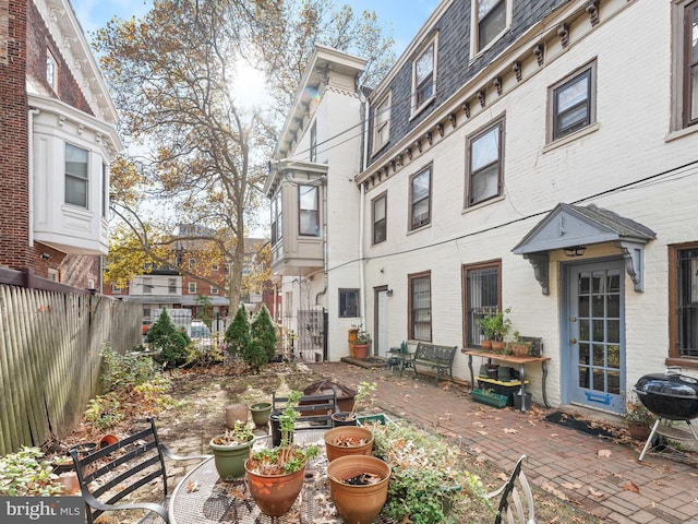 view of patio with a grill