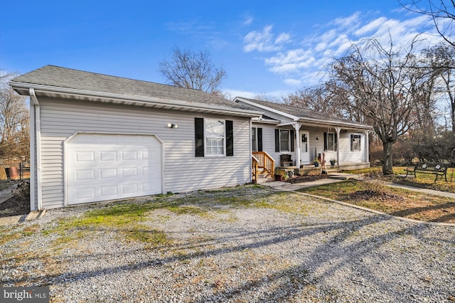 single story home featuring a garage